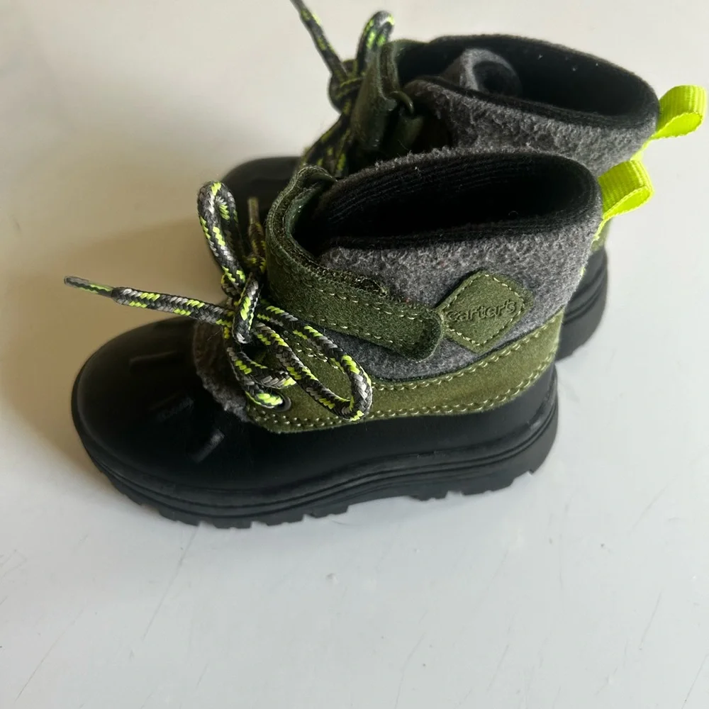 Carter's Size 6 Green and Gray Kids Toddler Boots